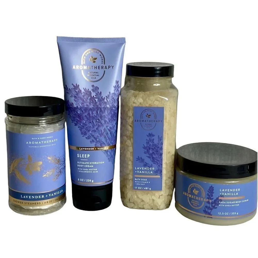 Bath and Body Works LAVENDER & VANILLA Aromatherapy 4 pc Set